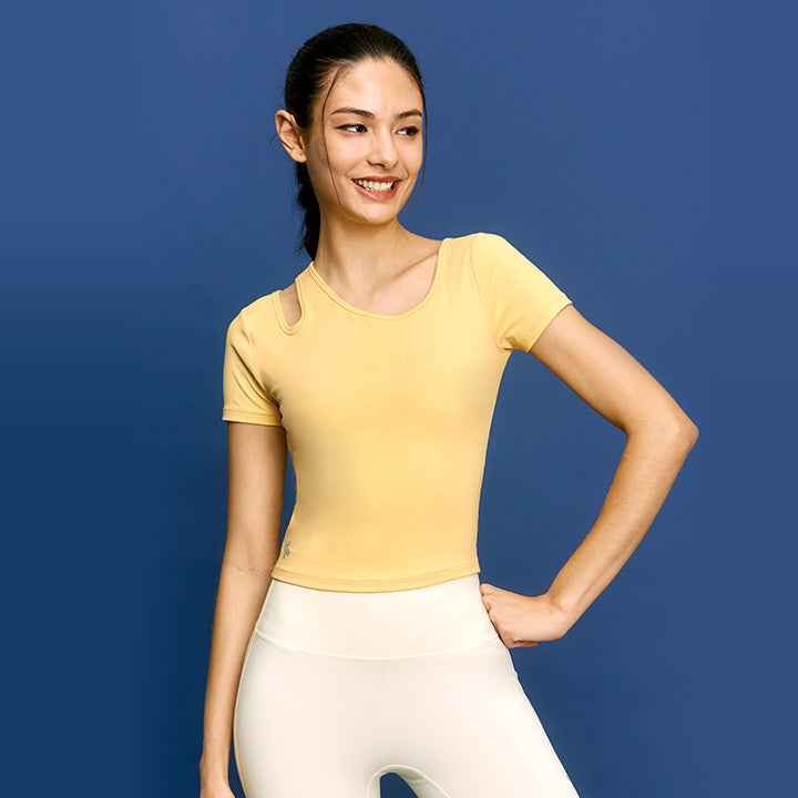 Cotton Like Cut Out Cropped Top