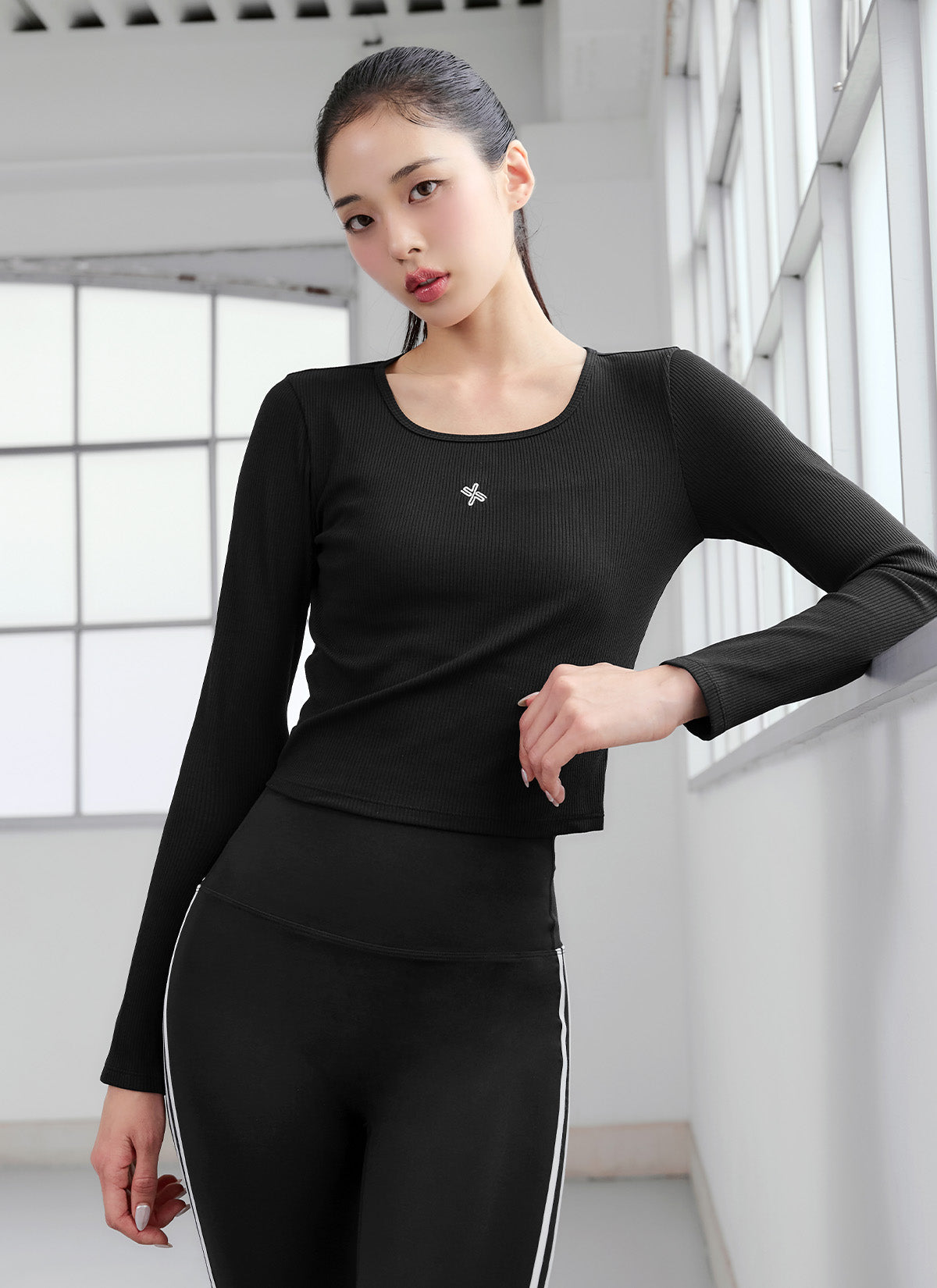 Soft Rib Cropped Long Sleeve