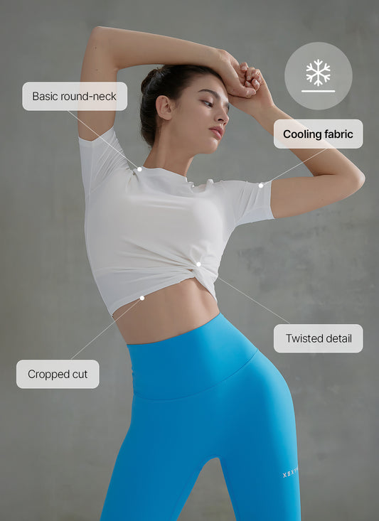 Fresh Feather Twist Cropped Short Sleeve