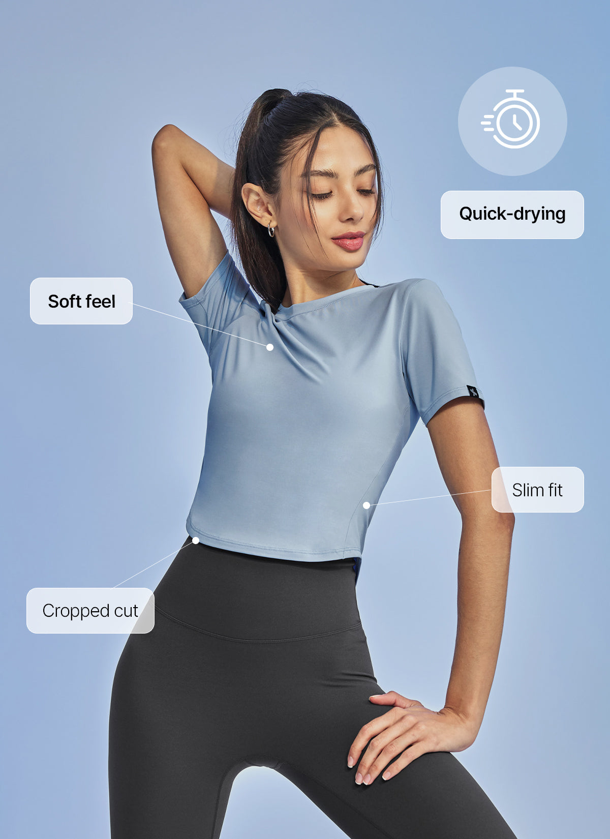 Ice Feather Cropped Short Sleeve